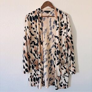 Sanctuary Animal Print Leopard Women’s Open Front Cardigan Size XS‎ Pockets